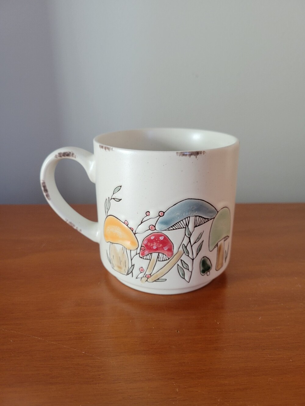 Spectrum Designz Morel Valley Mushroom Mug 18oz Embossed Stoneware Cottagecore